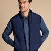 Vests|Merino Sweaters<Charles Tyrwhitt Merino Padded Funnel Neck Vest - Navy