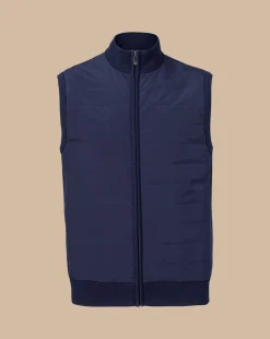 Vests|Merino Sweaters<Charles Tyrwhitt Merino Padded Funnel Neck Vest - Navy