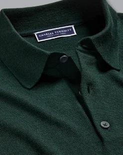 Long Sleeve polos|Polos<Charles Tyrwhitt Merino Polo Sweater - Forest Green