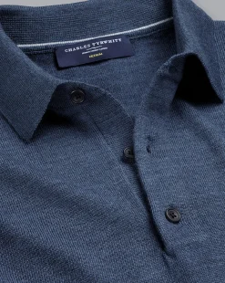 Blue Shirts|Blue<Charles Tyrwhitt Merino Polo Sweater - Indigo