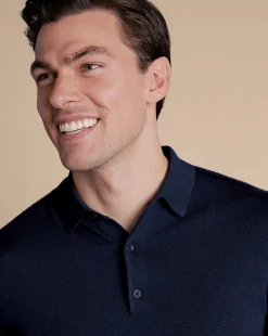 Blue Shirts|Blue<Charles Tyrwhitt Merino Polo Sweater - Navy