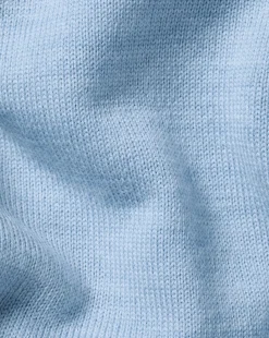 Golf Collection|Quarter Zip Sweaters<Charles Tyrwhitt Merino Quarter Zip Sweater - Blue Sky