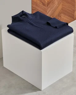 Sweaters|Quarter Zip Sweaters<Charles Tyrwhitt Merino Quarter Zip Sweater - Navy