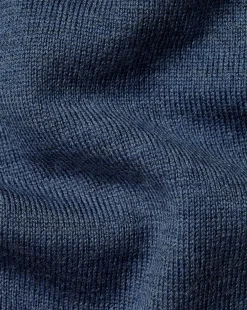 Quarter Zip Sweaters|Sweaters<Charles Tyrwhitt Merino Quarter Zip Sweater - Melange Indigo