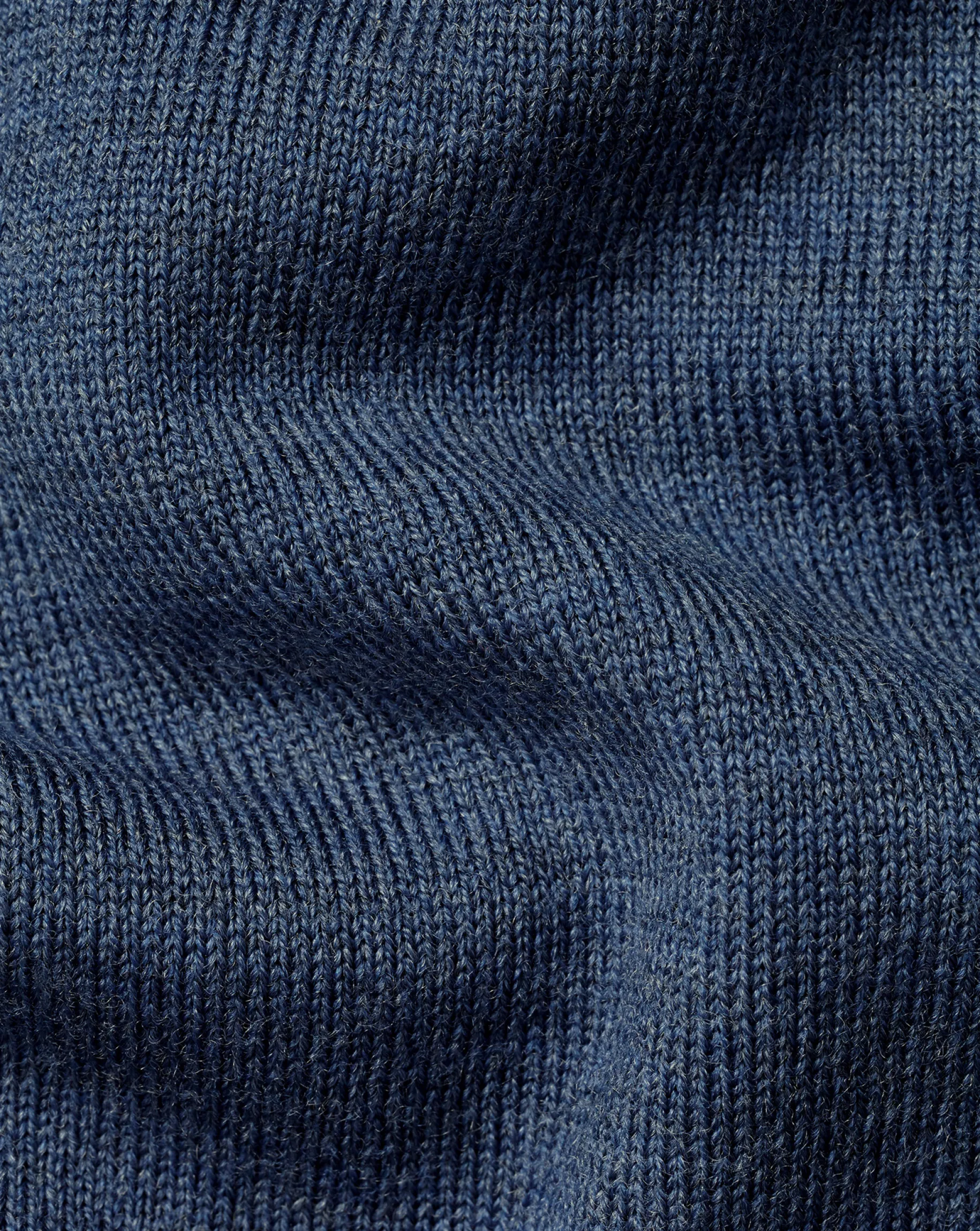 Quarter Zip Sweaters|Sweaters<Charles Tyrwhitt Merino Quarter Zip Sweater - Melange Indigo