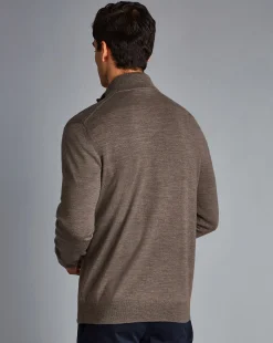 Brown Sweaters|Quarter Zip Sweaters<Charles Tyrwhitt Merino Quarter Zip Sweater - Mocha