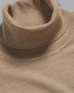 Sweaters|Turtleneck Sweaters<Charles Tyrwhitt Merino Turtleneck Sweater - Oatmeal
