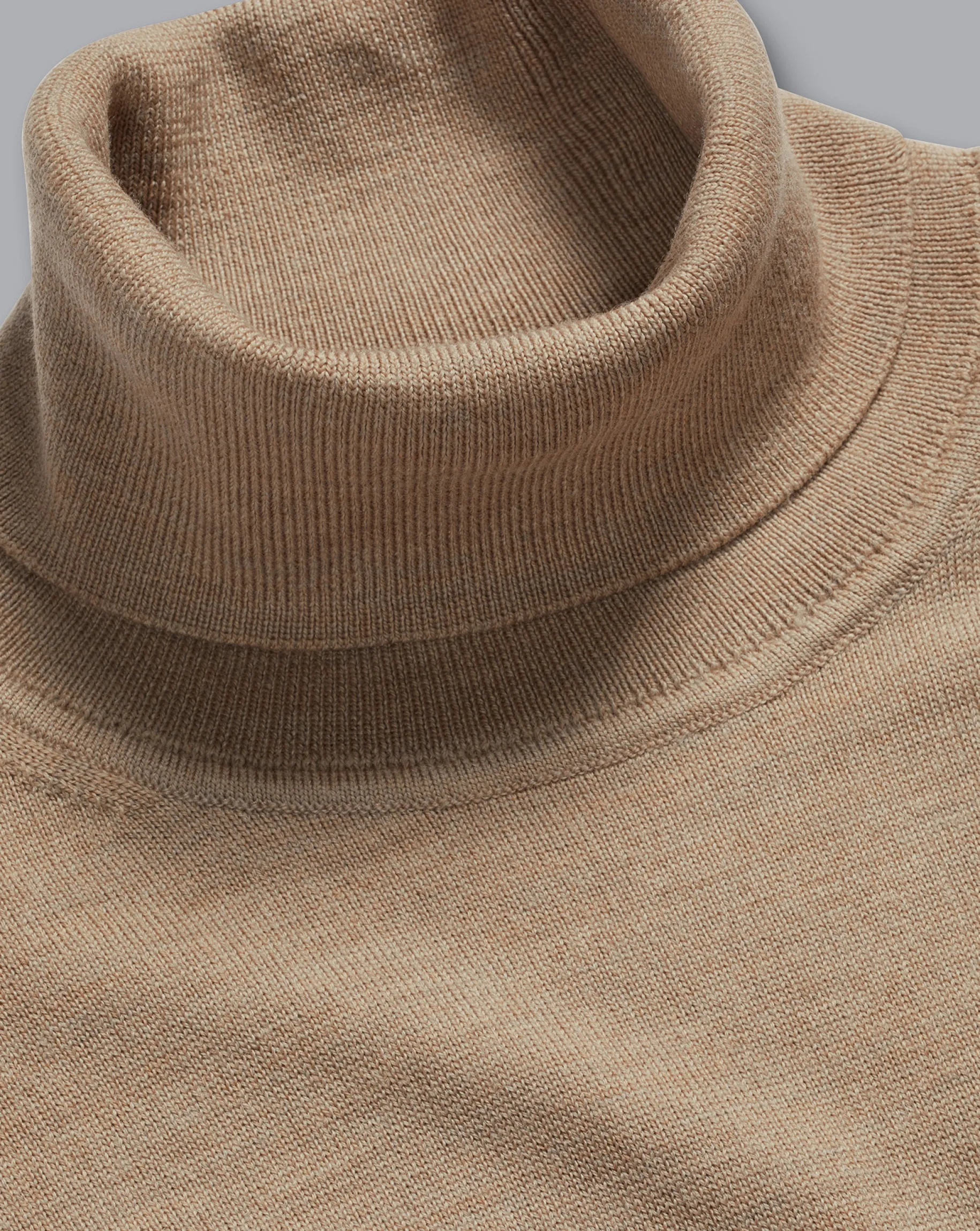 Sweaters|Turtleneck Sweaters<Charles Tyrwhitt Merino Turtleneck Sweater - Oatmeal