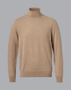Sweaters|Turtleneck Sweaters<Charles Tyrwhitt Merino Turtleneck Sweater - Oatmeal