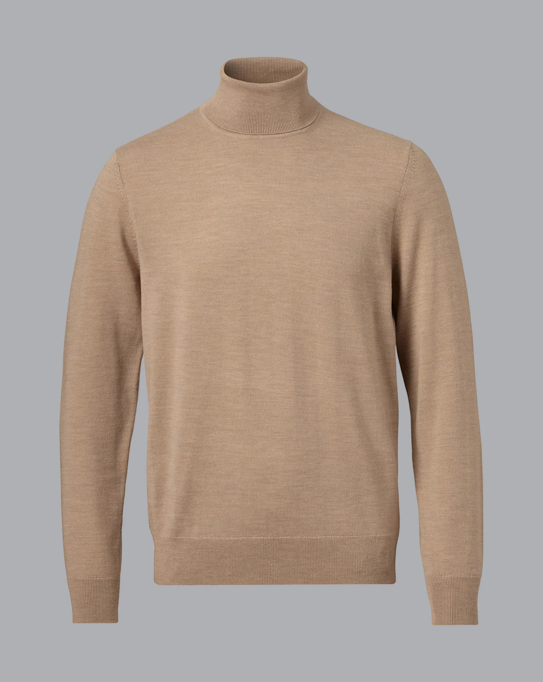 Sweaters|Turtleneck Sweaters<Charles Tyrwhitt Merino Turtleneck Sweater - Oatmeal