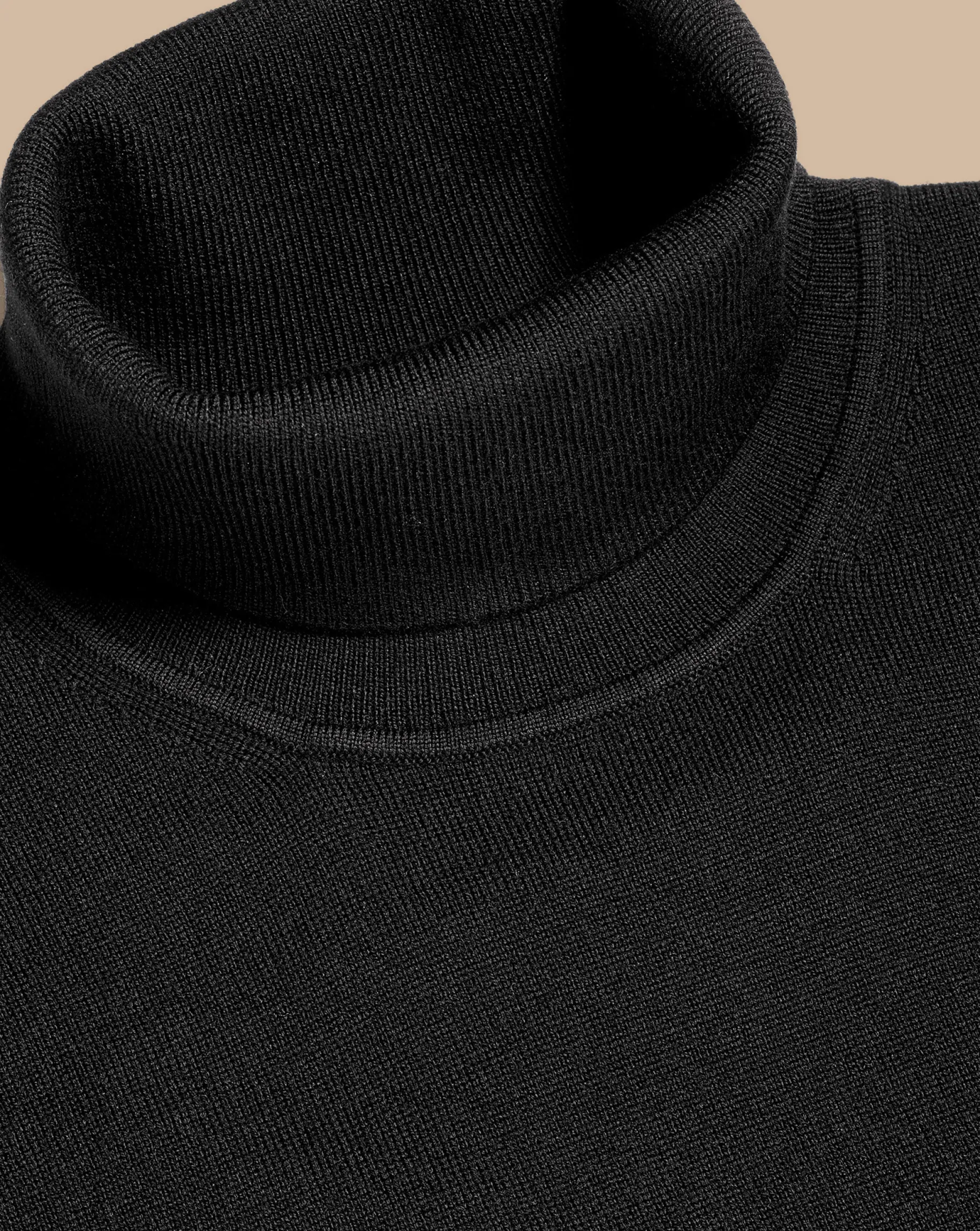 Turtleneck Sweaters|Sweaters<Charles Tyrwhitt Merino Turtleneck Sweater - Black