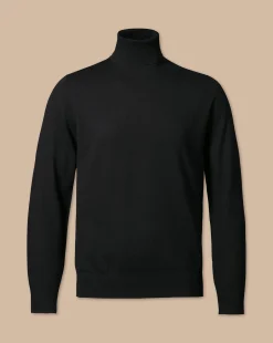 Turtleneck Sweaters|Sweaters<Charles Tyrwhitt Merino Turtleneck Sweater - Black