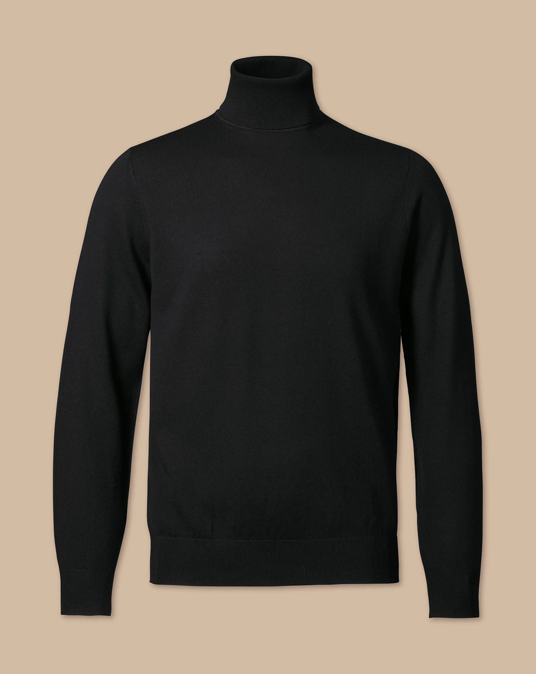 Turtleneck Sweaters|Sweaters<Charles Tyrwhitt Merino Turtleneck Sweater - Black