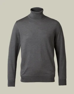 Seasonal Looks|Sweaters<Charles Tyrwhitt Merino Turtleneck Sweater - Grey