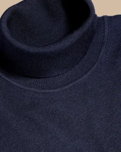 Seasonal Looks|Sweaters<Charles Tyrwhitt Merino Turtleneck Sweater - Navy