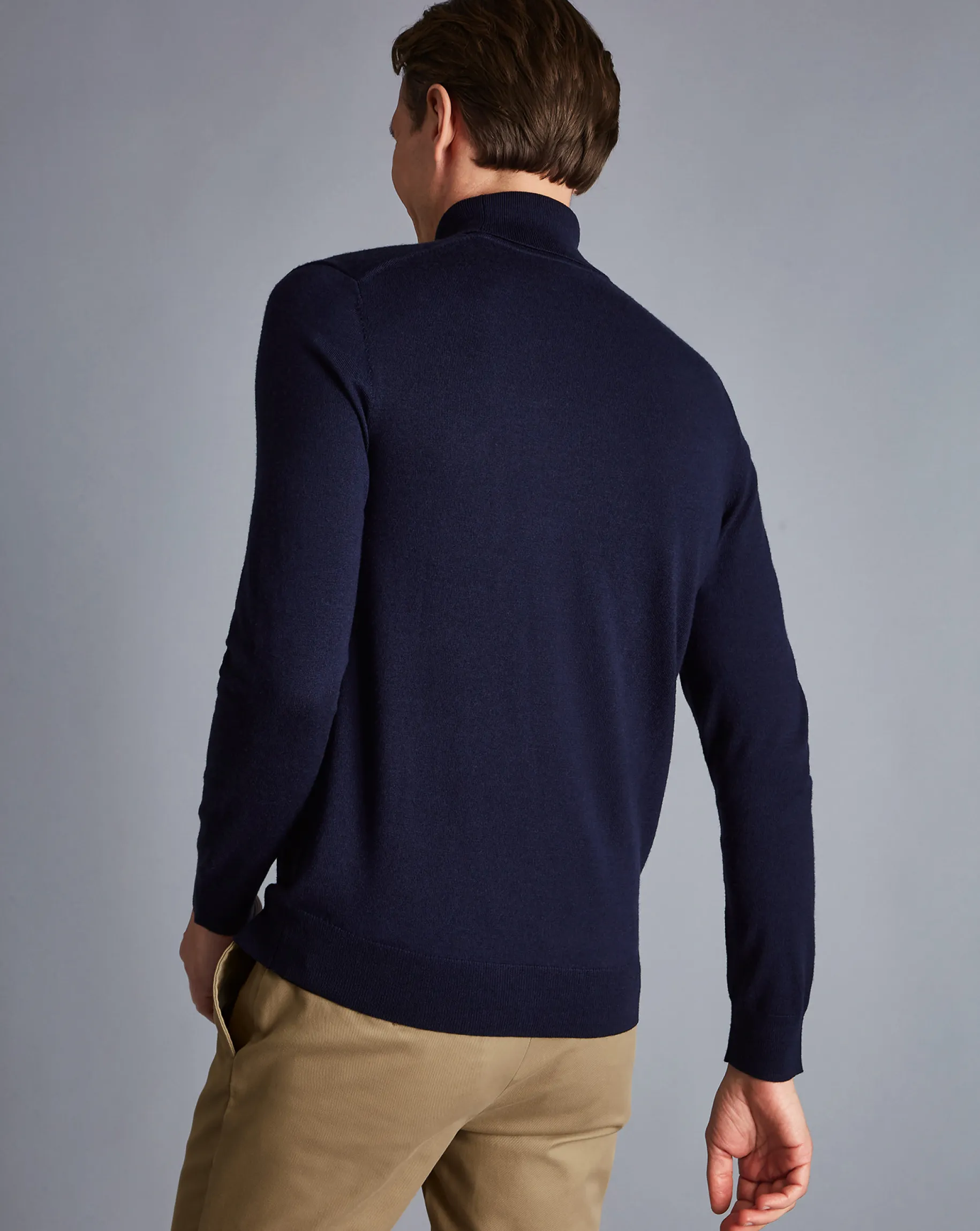 Seasonal Looks|Sweaters<Charles Tyrwhitt Merino Turtleneck Sweater - Navy