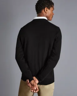 V-Neck Sweaters|Sweaters<Charles Tyrwhitt Merino V-Neck Sweater - Black