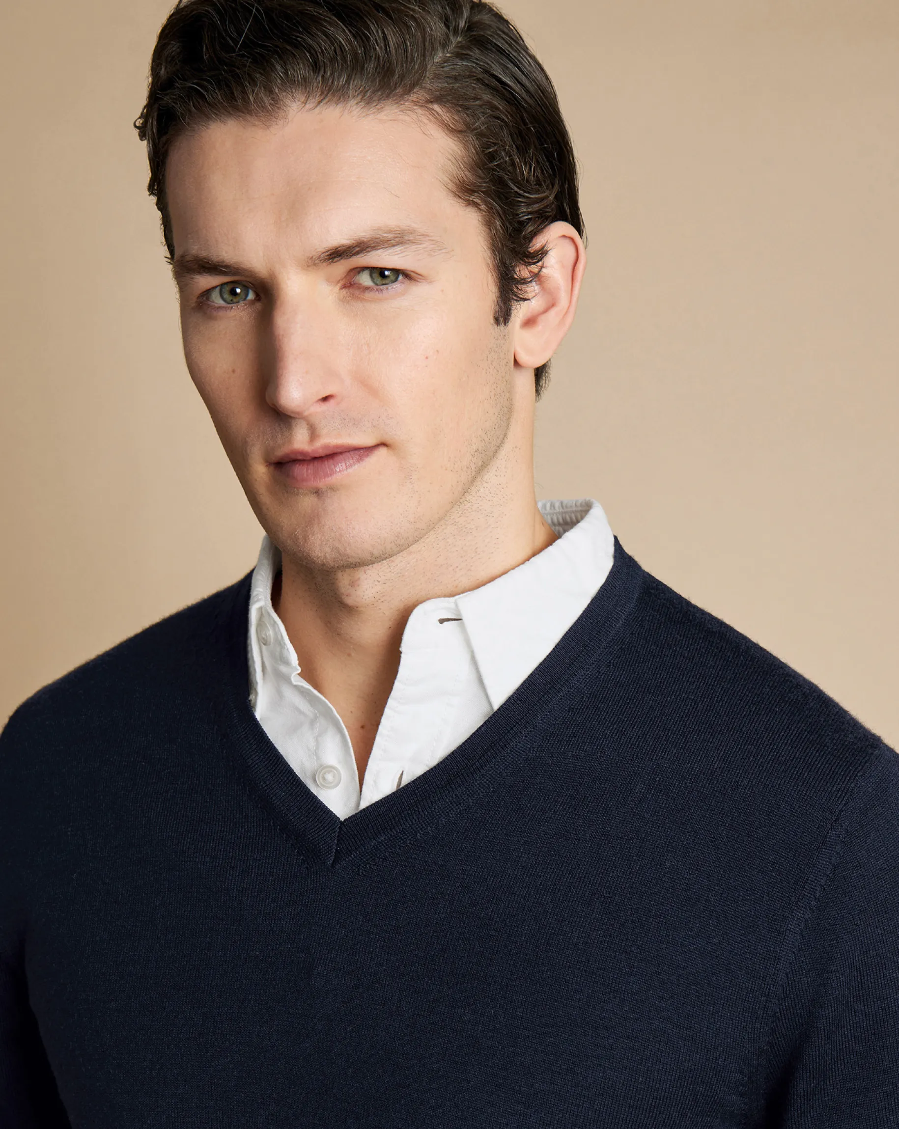 V-Neck Sweaters|Sweaters<Charles Tyrwhitt Merino V-Neck Sweater - Navy
