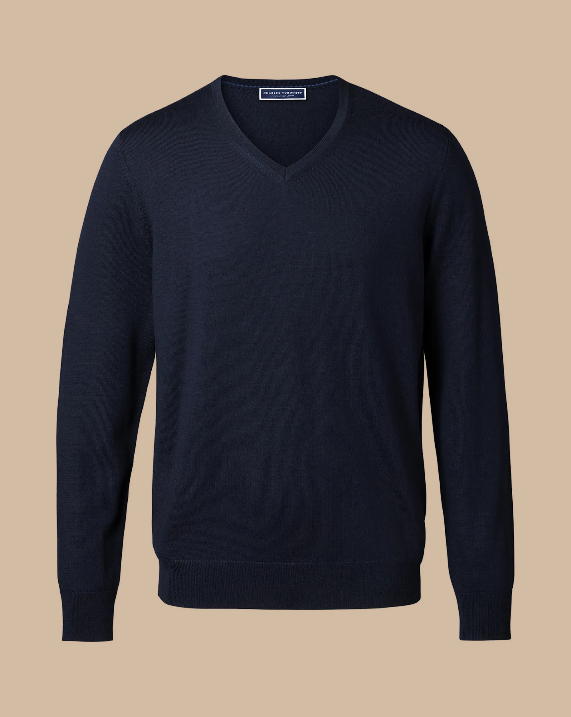 V-Neck Sweaters|Sweaters<Charles Tyrwhitt Merino V-Neck Sweater - Navy