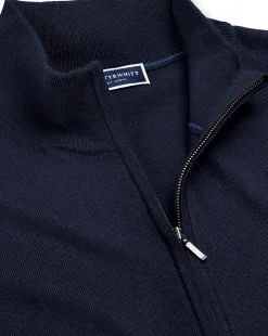 Cardigans|Vests<Charles Tyrwhitt Merino Zip Through Vest - Navy