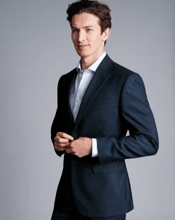 Suit Jackets|Blazers<Charles Tyrwhitt Micro Check Suit Jacket - Ink Blue