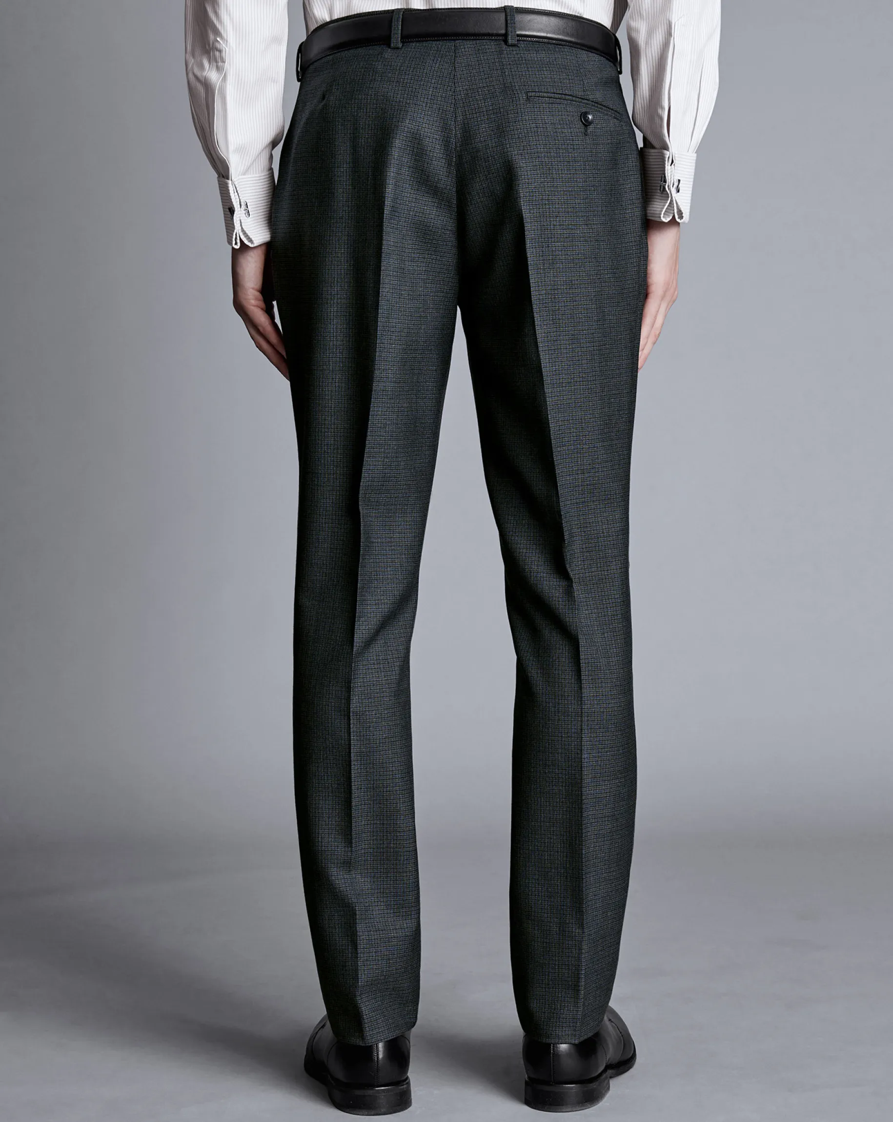 Suit Pants|Pants & Shorts<Charles Tyrwhitt Micro Check Suit Pants - Dark Grey