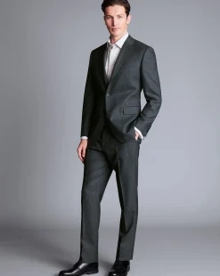 Suit Pants|Pants & Shorts<Charles Tyrwhitt Micro Check Suit Pants - Dark Grey