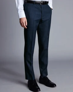 Suit Pants|Pants & Shorts<Charles Tyrwhitt Micro Check Suit Pants - Ink Blue