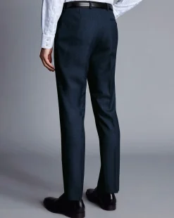 Suit Pants|Pants & Shorts<Charles Tyrwhitt Micro Check Suit Pants - Ink Blue