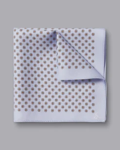 Accessories<Charles Tyrwhitt Mini Floral Print Silk Pocket Square - Light Blue