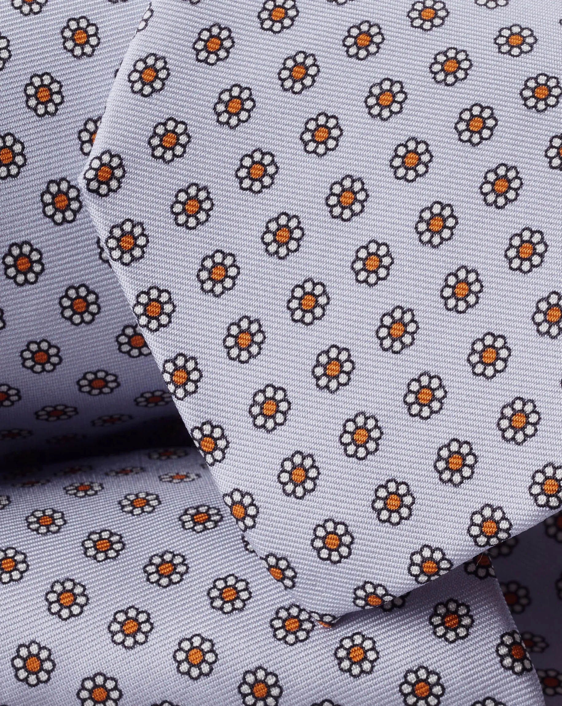 Accessories<Charles Tyrwhitt Mini Floral Print Silk Tie - Light Blue