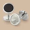 Black Tie|Cufflinks<Charles Tyrwhitt Mother of Pearl and Onyx Evening Cufflinks - Silver