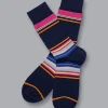 Accessories<Charles Tyrwhitt Multi Block Stripe Socks - Navy