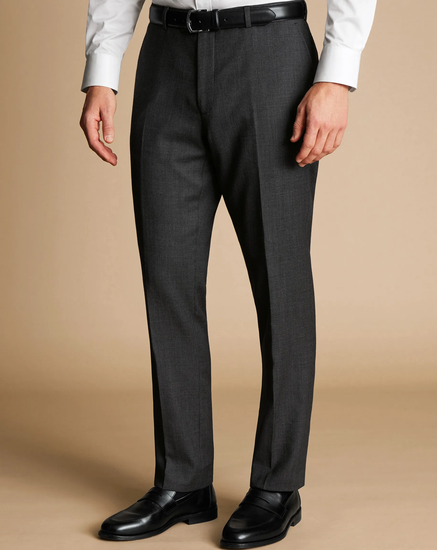 Suit Pants<Charles Tyrwhitt Natural Stretch Birdseye Suit Pants - Grey