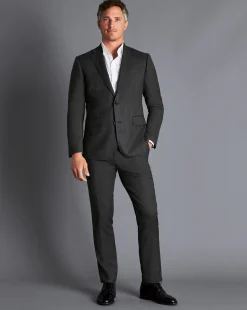 Suit Pants<Charles Tyrwhitt Natural Stretch Birdseye Suit Pants - Grey