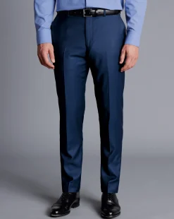 Suit Pants|Pants & Shorts<Charles Tyrwhitt Natural Stretch Twill Suit Pants - Mid Blue