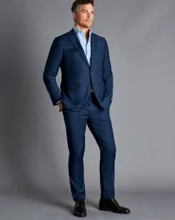 Suit Pants|Pants & Shorts<Charles Tyrwhitt Natural Stretch Twill Suit Pants - Royal Blue