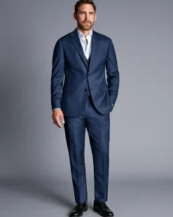 Suit Pants<Charles Tyrwhitt Natural Stretch Twill Suit Pants - Blue Royal