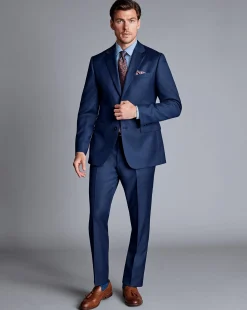 Suit Jackets|Blazers<Charles Tyrwhitt Natural Stretch Twill Suit Jacket - Mid Blue