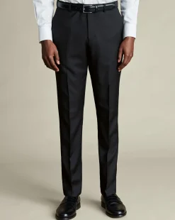 Suit Pants<Charles Tyrwhitt Natural Stretch Twill Suit Pants - Black