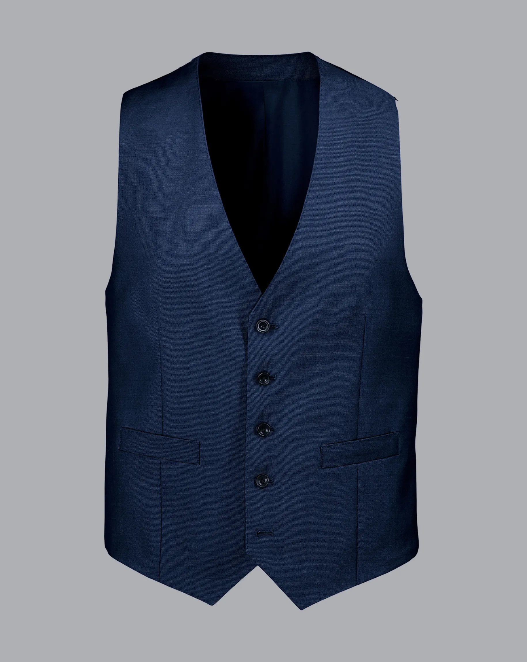 Vests<Charles Tyrwhitt Natural Stretch Twill Suit Vest - Royal Blue