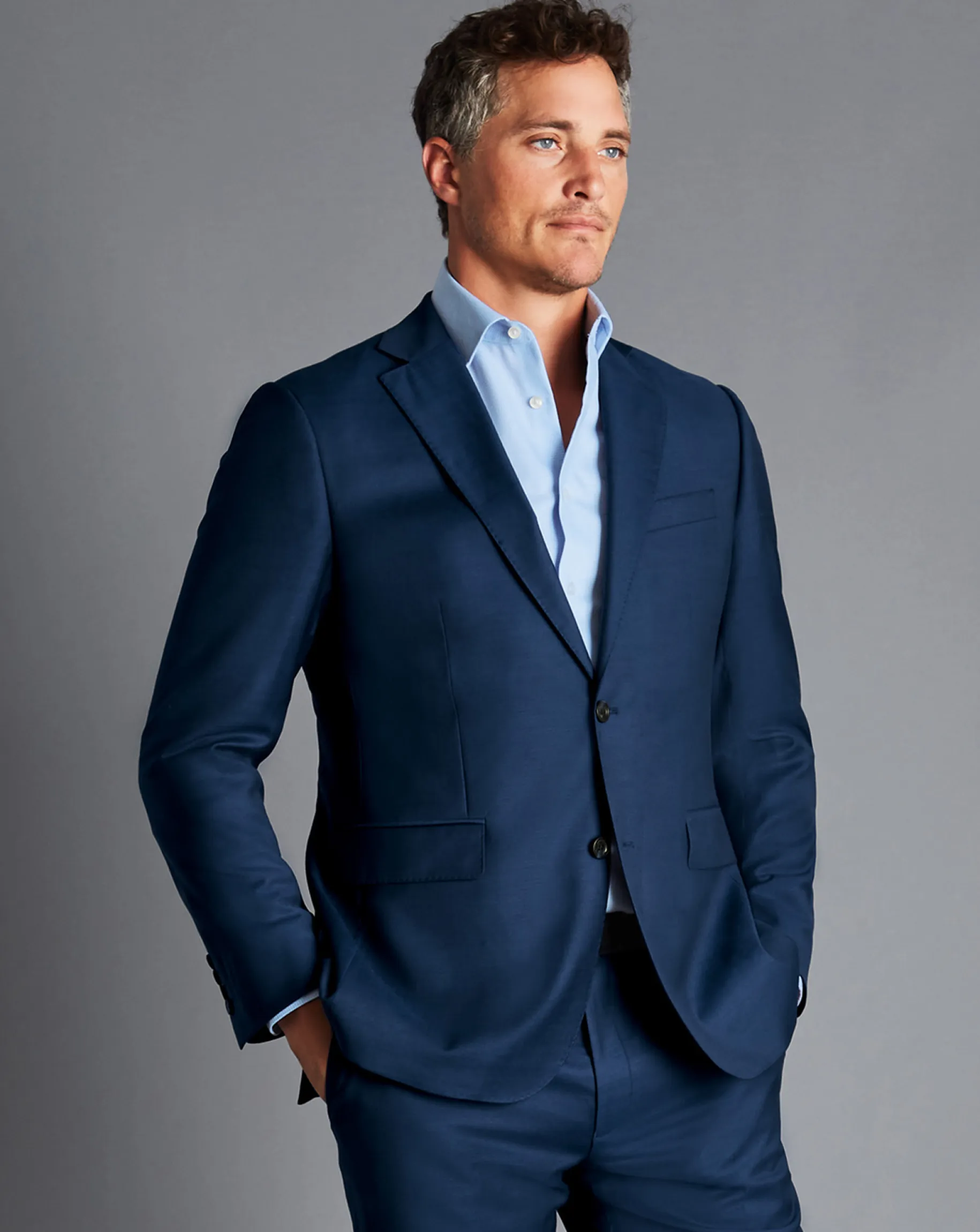 Suit Jackets|Blazers<Charles Tyrwhitt Natural Stretch Twill Suit Jacket - Royal Blue