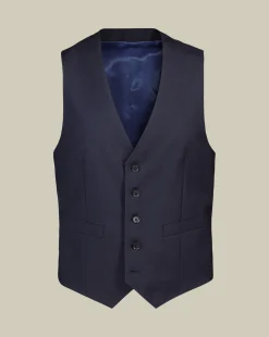 Vests<Charles Tyrwhitt Natural Stretch Twill Vest - Navy