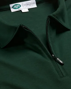 green|Short Sleeve polos<Charles Tyrwhitt New York Jets Cotton Jersey Polo - Dark Green