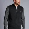 Vests|Merino Sweaters<Charles Tyrwhitt New York Jets Merino Padded Front Vest - Dark Charcoal