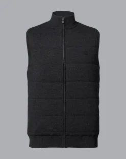 Vests|Merino Sweaters<Charles Tyrwhitt New York Jets Merino Padded Front Vest - Dark Charcoal