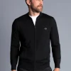 Black Sweaters|Cardigans<Charles Tyrwhitt New York Jets Merino Zip Through Bomber - Black