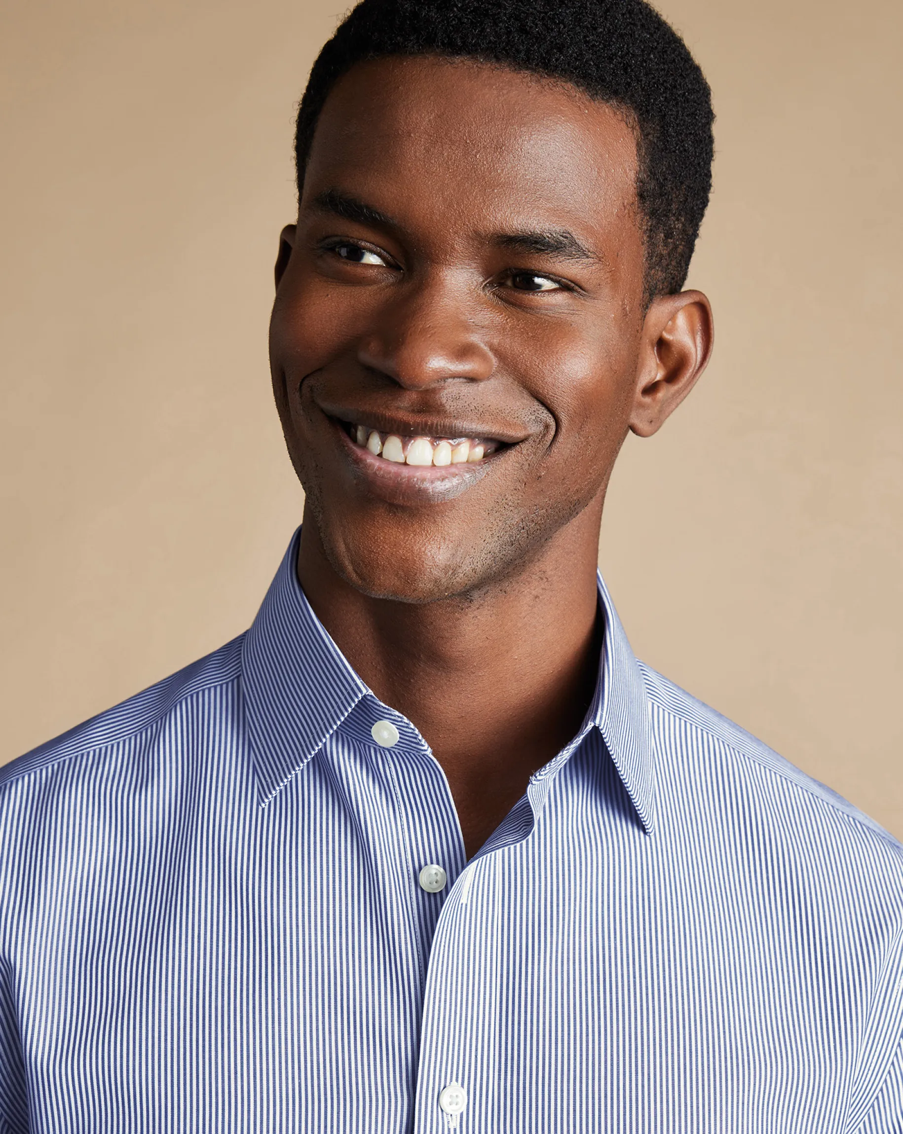 Dress Shirts|Blue Shirts<Charles Tyrwhitt Non-Iron Bengal Stripe Shirt - Blue Royal