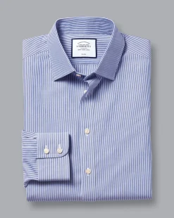 Dress Shirts|Blue Shirts<Charles Tyrwhitt Non-Iron Bengal Stripe Shirt - Blue Royal