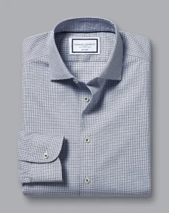 Shirt Sale|Dress Shirts<Charles Tyrwhitt Non-Iron Cushion Stretch Texture Shirt - Blue Navy